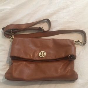 Tan Tory Burch cross body purse